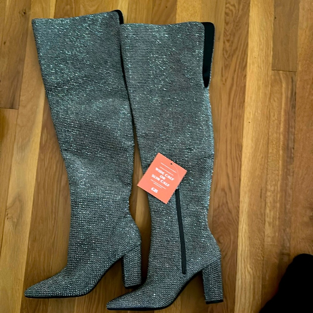NWT Wide Calf Knee High Glitter Boot
